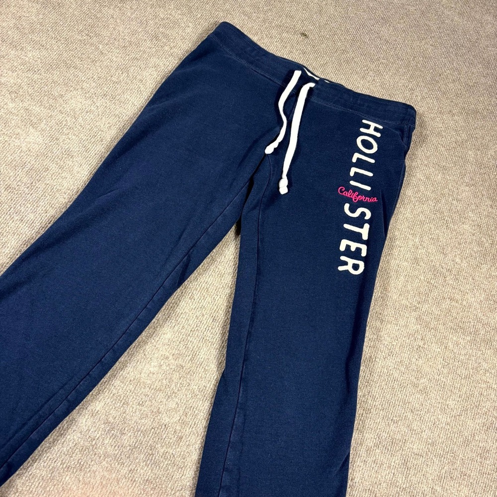 Hollister California Sweatpants Womens Medium Blue Spellout Embroidered Athletic